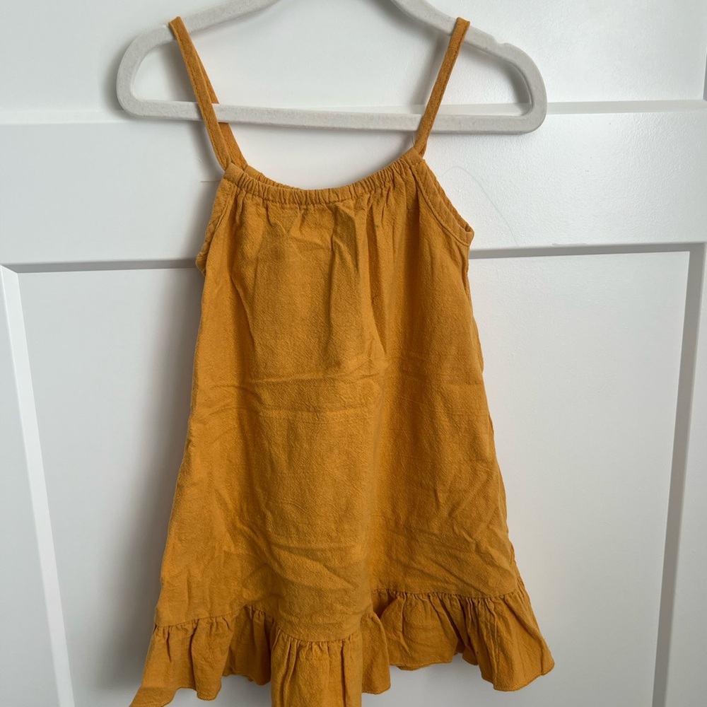 SHEIN Mustard Yellow and pink flower and black dress Kids Casual Dress